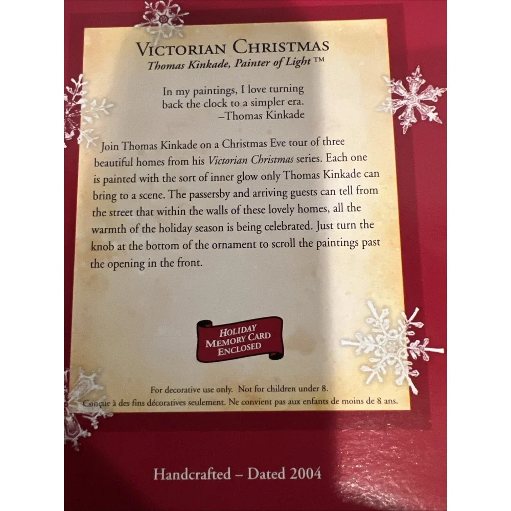 Movement HALLMARK Keepsake THOMAS KINKADE‎ VICTORIAN CHRISTMAS ORNAMENT